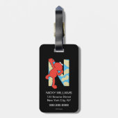 Étiquette À Bagage Elmo Alphabet | N Nuages (Dos Vertical)