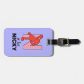 Étiquette À Bagage Elmo Alphabet | N rose (Devant horizontal)