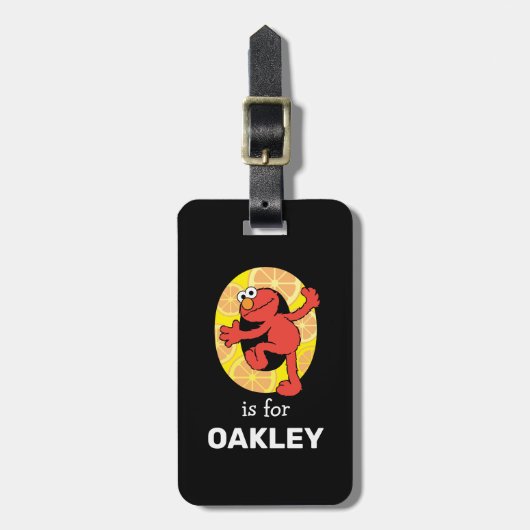 Étiquette À Bagage Elmo Alphabet | O orange (Devant Vertical)