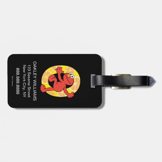 Étiquette À Bagage Elmo Alphabet | O orange (Dos horizontal)