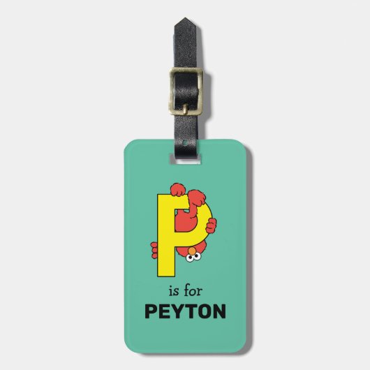 Étiquette À Bagage Elmo Alphabet | P Jaune (Devant Vertical)