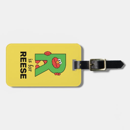 Étiquette À Bagage Elmo Alphabet | R Vert (Devant horizontal)