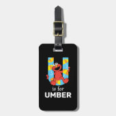 Étiquette À Bagage Elmo Alphabet | U Parapluie (Devant Vertical)