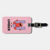 Étiquette À Bagage Elmo Alphabet | U violet (Devant horizontal)