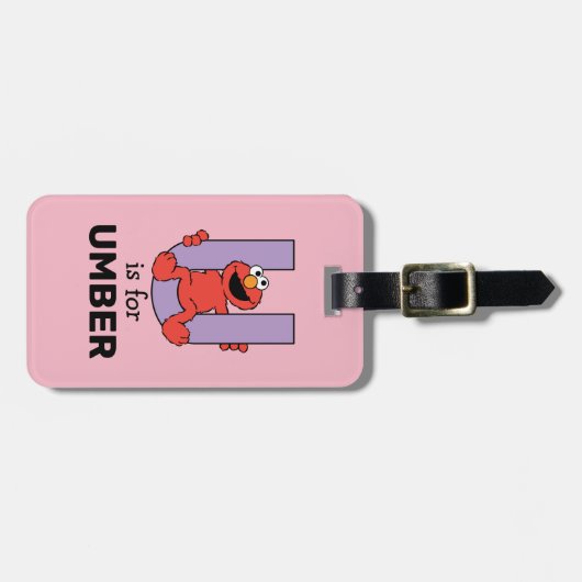 Étiquette À Bagage Elmo Alphabet | U violet (Devant horizontal)