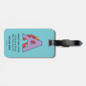 Étiquette À Bagage Elmo Alphabet | Un violet (Dos horizontal)