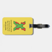 Étiquette À Bagage Elmo Alphabet | Vert X (Dos horizontal)