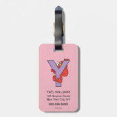 Étiquette À Bagage Elmo Alphabet | Y Violet (Dos Vertical)