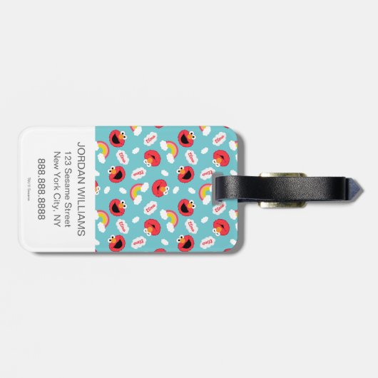 Étiquette À Bagage Elmo et Rainbows Motif (Dos horizontal)