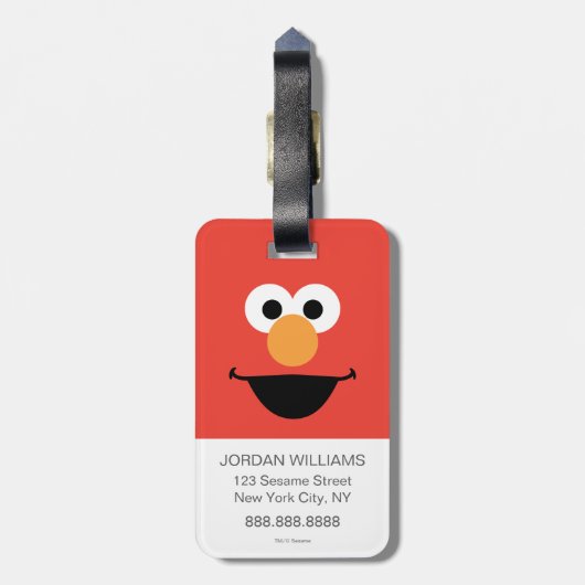Étiquette À Bagage Elmo Face Art (Dos Vertical)