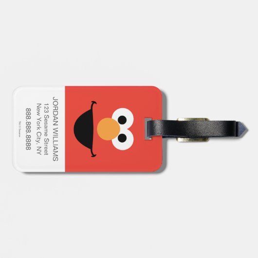 Étiquette À Bagage Elmo Face Art (Dos horizontal)