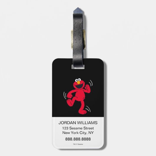 Étiquette À Bagage Elmo | Faire la joyeuse danse (Dos Vertical)