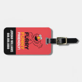 Étiquette À Bagage Elmo | Furry Amical | Ajouter Votre Nom