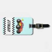 Étiquette À Bagage Emballant le camion de monstre rouge, pour des (Devant horizontal)