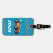 Étiquette À Bagage Emballant le camion de monstre rouge, pour des (Devant horizontal)