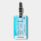 Étiquette À Bagage Embarquement Pass Océan Sky Scène Bleu (Devant Vertical)