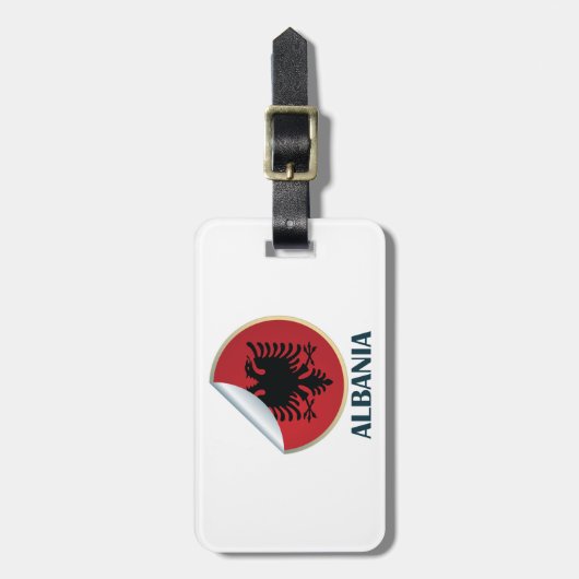 Étiquette À Bagage Emblème d'aigle à tête double en Albanie (Devant Vertical)