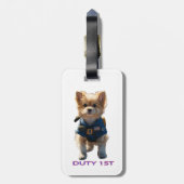 Étiquette À Bagage Emblème de chien de garde (Dos Vertical)