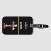 Étiquette À Bagage Emblème des patriotes : Croix du drapeau américain (Devant Horizontal)