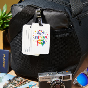 Étiquette À Bagage Embrasse-Moi C'est Mon Anniversaire