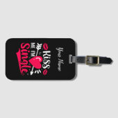 Étiquette À Bagage Embrasse-moi Je suis célibataire Saint-Valentin (Devant Horizontal)