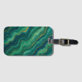 Étiquette À Bagage Emerald Flow Marble Texture (Devant Horizontal)