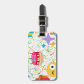 Étiquette À Bagage emoji anniversaire heureux (Devant Vertical)