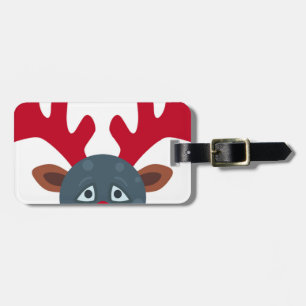 Étiquette À Bagage emoji de lune de rennes de noël