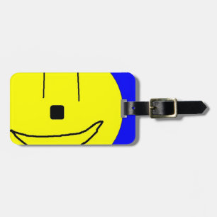 Étiquette À Bagage Emoji Doux, Bleu Jaune, Art Par Enfants :)