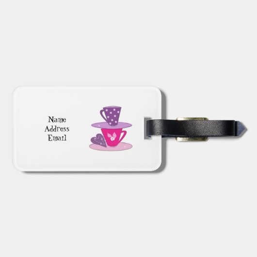 Étiquette À Bagage Empiler les Teacups (Dos horizontal)