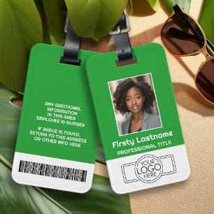 Étiquette À Bagage Employé Personnalisé - Photo, Code Barre, Logo, No