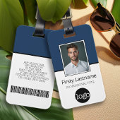 Étiquette À Bagage Employé Personnalisé - Photo, Code Barre, Logo, No