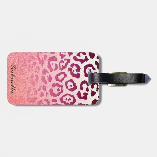 Étiquette À Bagage Empreinte de léopard (Dos horizontal)