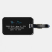 Étiquette À Bagage Empreinte de léopard animal Motif jolie Bleu Bow (Dos horizontal)