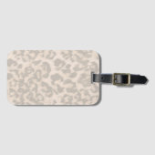 Étiquette À Bagage Empreinte de léopard beige. (Devant Horizontal)