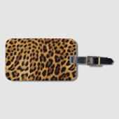 Étiquette À Bagage Empreinte de léopard Brown chic (Devant Horizontal)