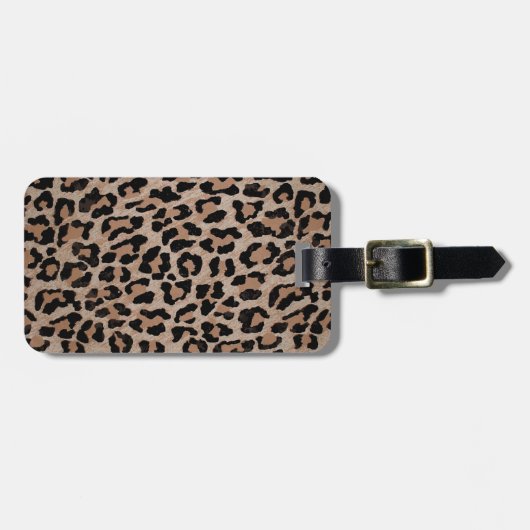 Étiquette À Bagage empreinte de léopard cheetah (Devant horizontal)