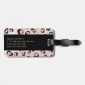 Étiquette À Bagage Empreinte de léopard de monogramme (Dos horizontal)