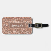 Étiquette À Bagage Empreinte de léopard de Parties scintillant or Ros (Devant horizontal)