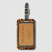 Étiquette À Bagage Empreinte de léopard élégant professionnel primiti (Devant Vertical)