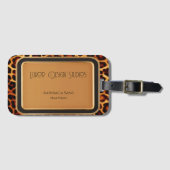 Étiquette À Bagage Empreinte de léopard élégant professionnel primiti (Devant Horizontal)