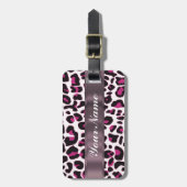 Étiquette À Bagage Empreinte de léopard rose (Devant Vertical)
