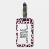 Étiquette À Bagage Empreinte de léopard rose (Dos Vertical)
