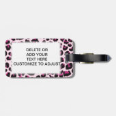 Étiquette À Bagage Empreinte de léopard rose (Dos horizontal)