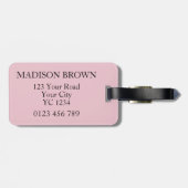 Étiquette À Bagage Empreinte de léopard rose (Dos horizontal)