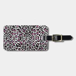 Étiquette À Bagage empreinte de léopard rose