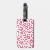 Étiquette À Bagage Empreinte de léopard rose (Dos Vertical)