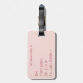 Étiquette À Bagage Empreinte de léopard rose Avec Des Perles Monogram (Dos Vertical)