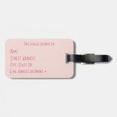 Étiquette À Bagage Empreinte de léopard rose Avec Des Perles Monogram (Dos horizontal)