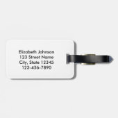 Étiquette À Bagage Empreinte de léopard Rustic Texture Nom de l'ajout (Dos horizontal)